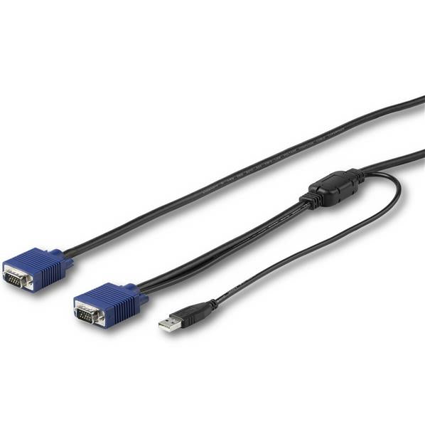 10-foot USB KVM cable for rackmount consoles, supporting VGA and USB for efficient server management and crystal-clear visuals.