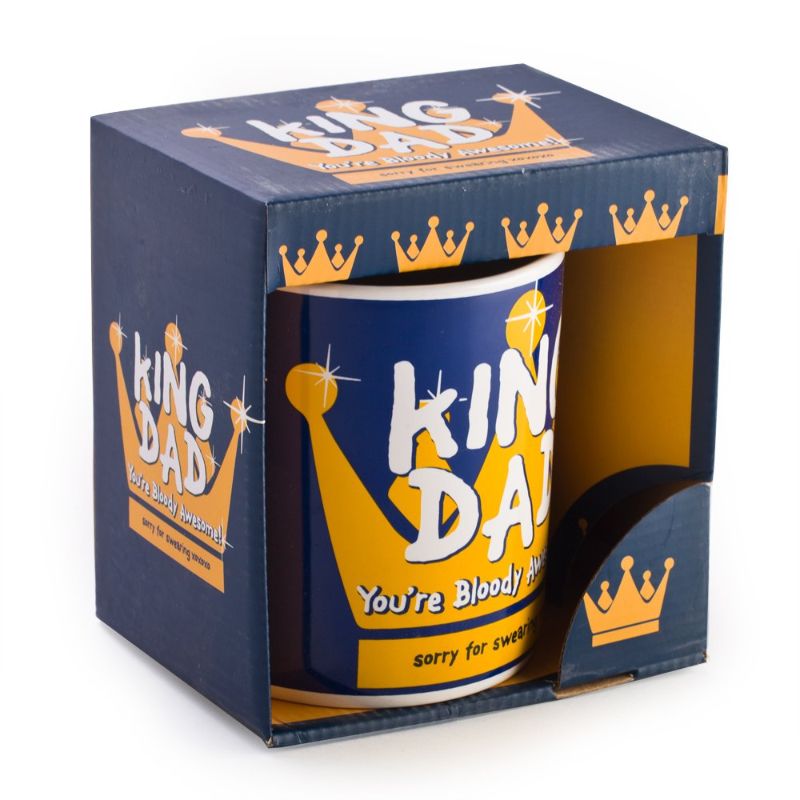 Giant mug for dads, holds 900ml, 12.5cm tall, perfect gift for Father's Day or any occasion celebrating fatherhood.
