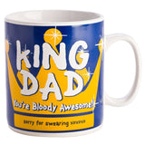 Giant Mug - King Dad: A 900ml mug for fathers, blending humor and functionality in a regal design. Perfect gift for any occasion.