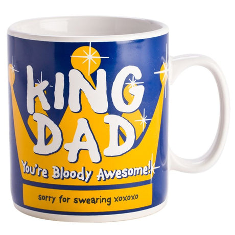 Giant Mug - King Dad: A 900ml mug for fathers, blending humor and functionality in a regal design. Perfect gift for any occasion.