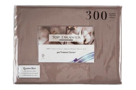 Luxurious Lodge Pillowcase 2 Pack in Mocha, 100% cotton sateen, 300TC, 52x92x16cm, soft, durable, stylish bedding accessory.