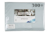 QUEEN Sheet Set in Sage, 300TC cotton, includes flat sheet, fitted sheet, and two pillowcases for luxurious comfort year-round.