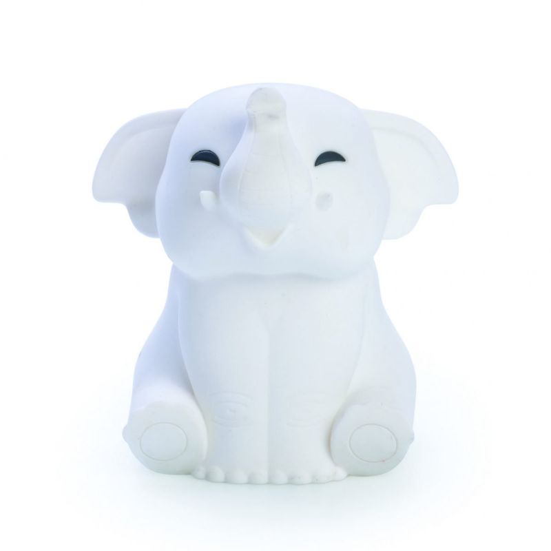 Soft silicone elephant LED lamp with adjustable brightness for cozy nighttime comfort, perfect for children's rooms.