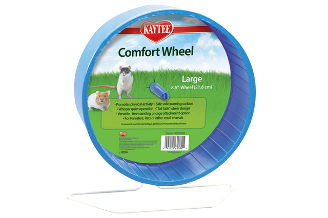 Large 21cm Kaytee Comfort Wheel designed for hamsters and small pets, featuring whisper-quiet operation and tail-safe design.