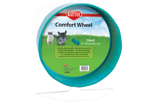 Kaytee Comfort Wheel Giant 30cm for small pets, featuring a safe running surface and whisper quiet design for exercise.