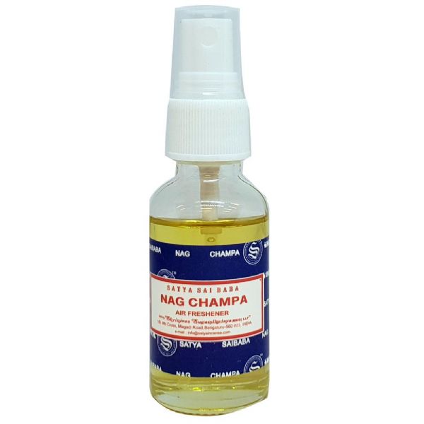 Satya Nag Champa Room Spray 30ml, a calming air freshener infused with traditional Indian incense for serene spaces.