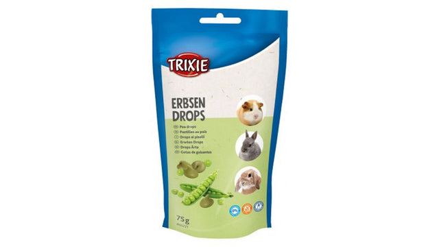 Mini Drops - Pea (75g): Tasty, nutritious gluten-free treats for small pets like rabbits and guinea pigs, rich in vitamins.