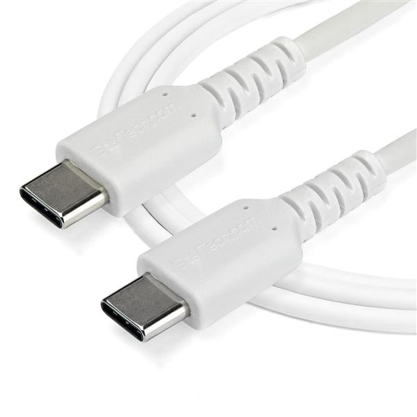 1m USB C Charging Cable - Durable Aramid Fiber M/M 60W White