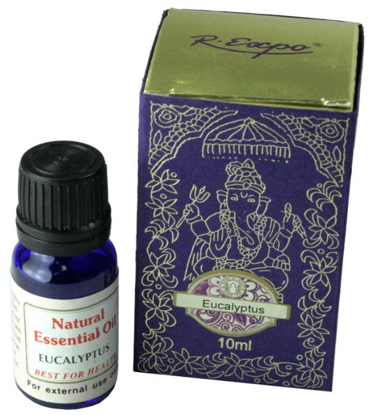 A 10ml bottle of pure eucalyptus essential oil, ideal for relaxation, respiratory support, and enhancing wellness through aromatherapy.
