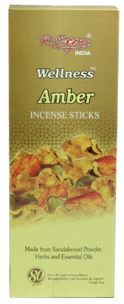 Wellness Incense Amber 20g envelops your space in a warm, calming amber fragrance for relaxation and mindfulness.