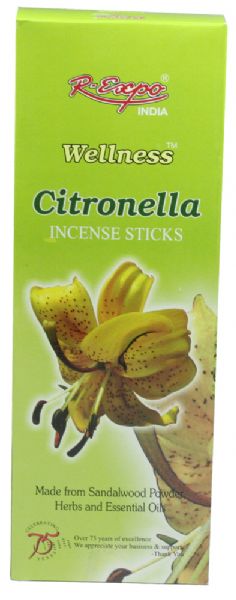 Wellness Incense Citronella 20g in bamboo sticks, crafted for minimal smoke and a refreshing, soothing aroma for relaxation.