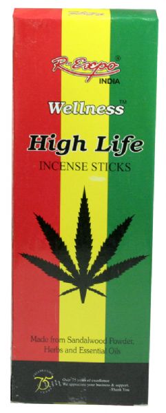 Wellness Incense High Life 20g, hand-rolled sandalwood sticks for a soothing aromatic experience and minimal smoke.