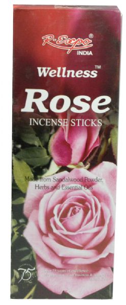 Wellness Incense Rose 20g: Hand-rolled sandalwood incense sticks with calming rose fragrance for meditation and relaxation.