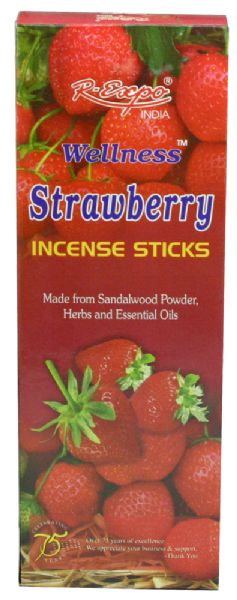 Wellness Incense Strawberry 20g, hand-rolled on bamboo, offers a sweet strawberry scent for relaxation and aromatherapy.