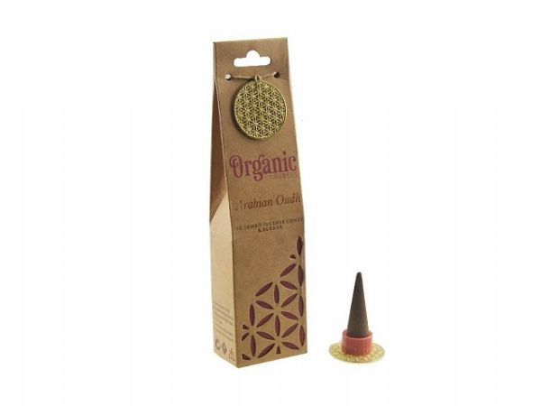 Six jumbo organic incense cones of Arabian Oudh, ideal for meditation and creating a serene atmosphere.