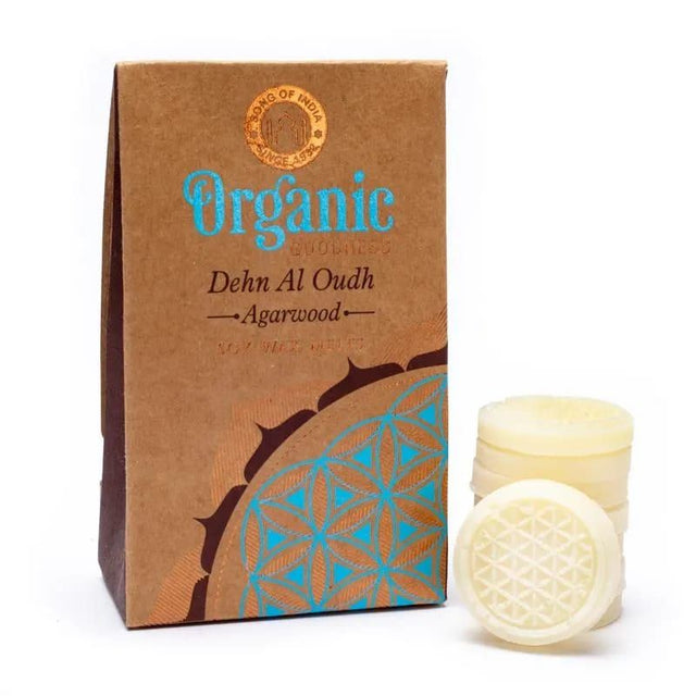 Set of 3 organic soy wax melts infused with Agarwood scent, perfect for soothing aromatherapy and eco-friendly use.