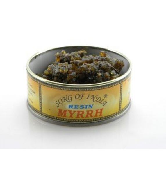 Myrrh 60gm natural resin in a tin jar, ideal for aromatherapy, incense making, and spiritual rituals.