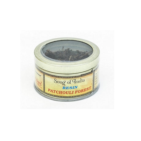 Patchouli Forest Leaves 10g Resin in tin jar, offering a calming and earthy aroma for meditation and home ambiance.