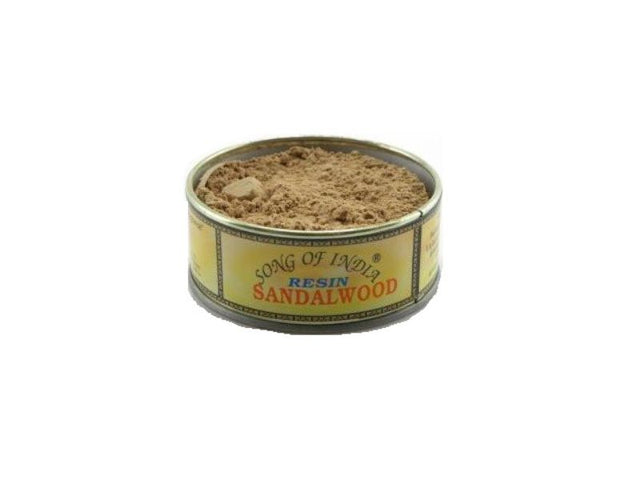 Sandalwood 30gm Natural Resin in a tin jar, perfect for aromatherapy and meditation with a soothing aroma.