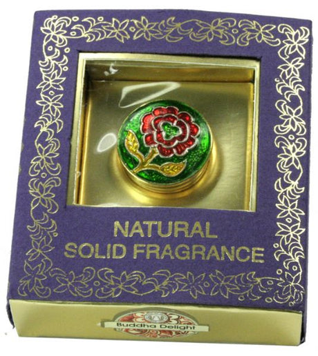 Buddha Delight Solid Perfume, 4g, offers a calming, earthy-floral scent in a travel-friendly, alcohol-free formula.