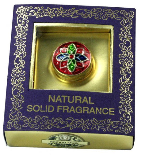 Krishna Musk Solid Perfume 4g, a luxurious, eco-friendly fragrance that offers enchanting allure in a convenient, pocket-sized format.