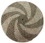 Natural seagrass placemat with plastic weaving, 450mm, blends organic beauty and elegance for stylish dining decor.