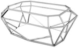 Sleek stainless steel and clear glass coffee table, modern design, perfect centerpiece for any living room decor.