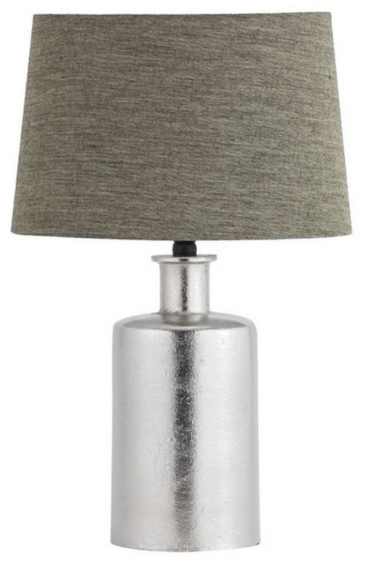 Stylish 30cm table lamp featuring a nickel base and South linen shade, offering soft illumination for modern interiors.