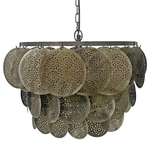 Antique copper hanging pendant light, 410mm x 360mm, blends vintage charm with modern elegance for stylish home decor.