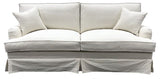 3-seater Daytona sofa in cloud color, featuring soft feather and foam filling for ultimate comfort and timeless Hampton style.