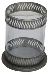 Elegant medium candle holder (27cm) in metal and glass, perfect for enhancing home decor and creating a warm ambiance.