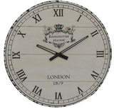 Vintage 60cm wall clock with Roman numerals, crafted from wood and metal, perfect for enhancing any home decor.