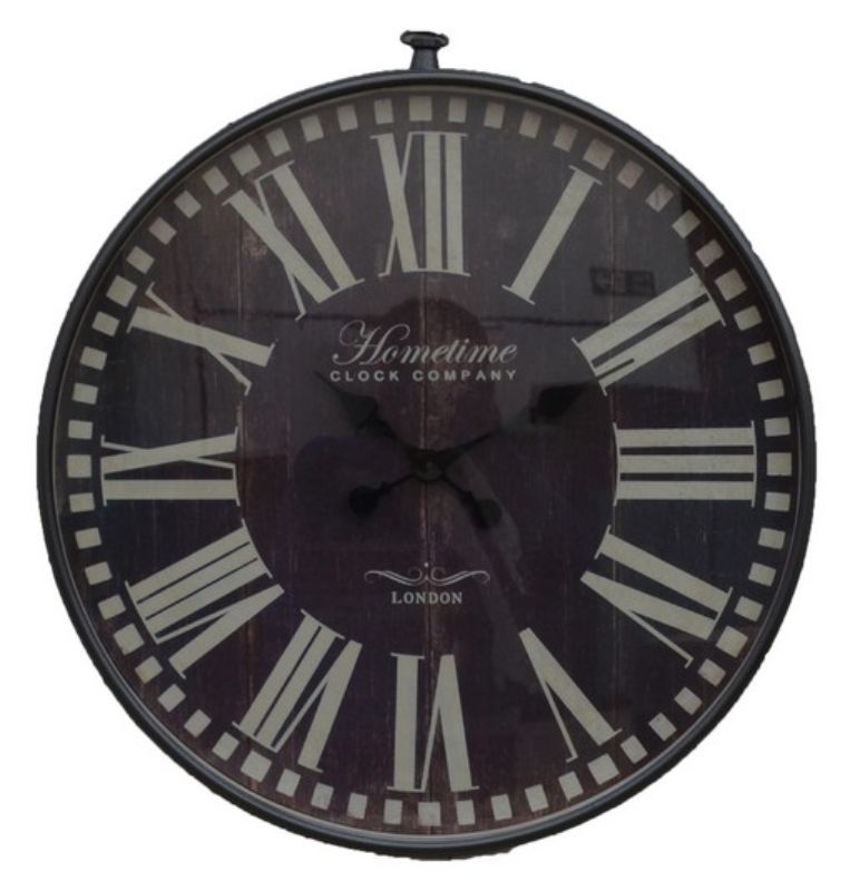 Elegant black and white wall clock featuring Roman numerals, perfect for enhancing contemporary home décor.