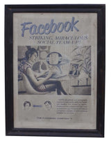 Stylish Facebook Framed Art featuring vibrant design, perfect for modern home or office decor, size 710x30x920 mm.