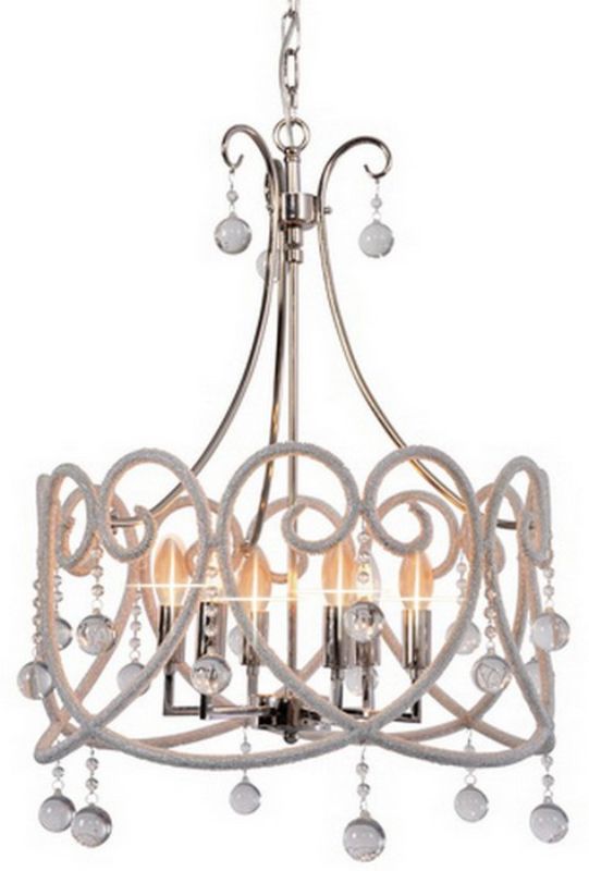 Elegant 80cm Iron Nickel Plated chandelier with clear glass drops, perfect for modern and chic home decor.