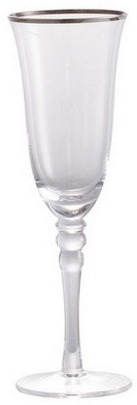 Elegant 22cm Felicity Flute with a polished silver rim, crafted from crystal glass for toasting special occasions.