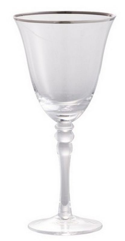 Elegant 19cm Felicity Wine Glass with a silver rim, perfect for enhancing any dining occasion. Ideal for wine enthusiasts.