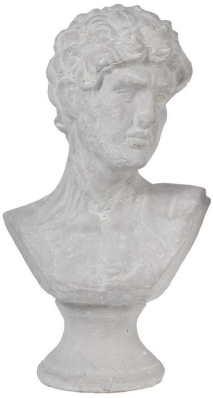 Ceramic bust of a male head, 255x195x445 mm, adds elegance and charm to home decor in various styles.