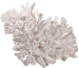 Bright white faux coral centerpiece, 24cm tall, crafted from durable polyresin, perfect for enhancing coastal-themed decor.