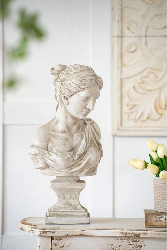 Magnesium Bust - Female Head sculpture, showcasing a classic woman’s portrait, perfect for elegant home decoration.