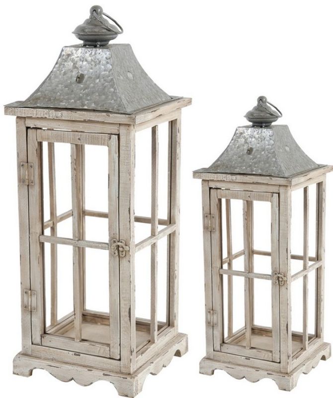 Enclosed Lanterns with Handle - Set of 2