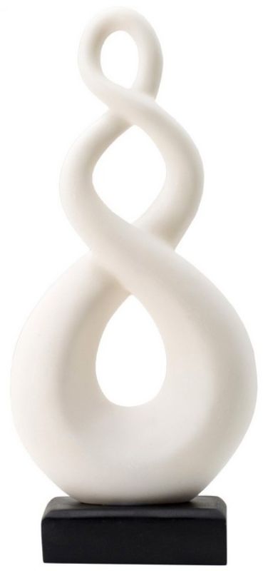 Elegant 34cm Kiwiana Sculpture featuring a captivating white swirl design on a sturdy squared base for modern decor.