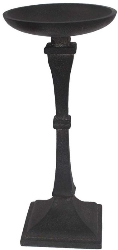 Elegant 28cm matte black candle holder made of iron, perfect for showcasing pillar candles in any home decor.