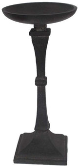 Elegant 28cm matte black candle holder made of iron, perfect for showcasing pillar candles in any home decor.