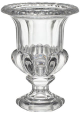 Large crystal urn vase in an ornate curvaceous design, perfect for flowers or as a standalone decorative piece.