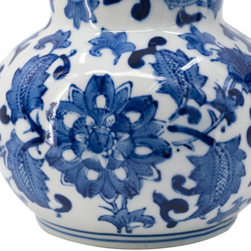 Charming 22cm porcelain milk jar with blue and white chinoiserie design, perfect for traditional kitchen decor.