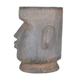 Easter Island Statue Planter with rustic stone finish, perfect for indoor or outdoor greenery, measuring 32x32x43 cm.