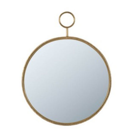 Elegant gold-framed wall mirror, round design, adds opulence to any space, perfect for modern home decor and stylish accents.