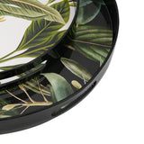 Set of 2 decorative trays with chic palm leaf design, perfect for organizing or as stylish accents in any room.