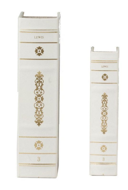 Elegant white and gold faux leather book boxes for stylish storage and decor, perfect for organizing keepsakes and treasures.